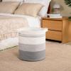 imageOIAHOMY 80L Laundry Baskets Hamper with HandlesDecorative Basket for Living roomWoven Storage Basket for Toys BinPillows BlanketsClothes20x18inGradient YellowGradient Gray