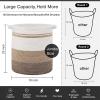imageOIAHOMY 80L Laundry Baskets Hamper with HandlesDecorative Basket for Living roomWoven Storage Basket for Toys BinPillows BlanketsClothes20x18inGradient YellowGradient Yellow