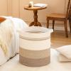 imageOIAHOMY 80L Laundry Baskets Hamper with HandlesDecorative Basket for Living roomWoven Storage Basket for Toys BinPillows BlanketsClothes20x18inGradient YellowGradient Yellow