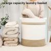 imageOIAHOMY 80L Laundry Baskets Hamper with HandlesDecorative Basket for Living roomWoven Storage Basket for Toys BinPillows BlanketsClothes20x18inGradient YellowWhiteYellow