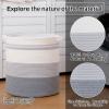imageOIAHOMY 80L Laundry Baskets Hamper with HandlesDecorative Basket for Living roomWoven Storage Basket for Toys BinPillows BlanketsClothes20x18inGradient YellowGradient Gray
