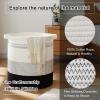 imageOIAHOMY 80L Laundry Baskets Hamper with HandlesDecorative Basket for Living roomWoven Storage Basket for Toys BinPillows BlanketsClothes20x18inGradient YellowGradient Dark