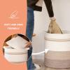 imageOIAHOMY 80L Laundry Baskets Hamper with HandlesDecorative Basket for Living roomWoven Storage Basket for Toys BinPillows BlanketsClothes20x18inGradient YellowGradient Yellow