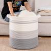 imageOIAHOMY 80L Laundry Baskets Hamper with HandlesDecorative Basket for Living roomWoven Storage Basket for Toys BinPillows BlanketsClothes20x18inGradient YellowGradient Gray