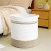 imageOIAHOMY 80L Laundry Baskets Hamper with HandlesDecorative Basket for Living roomWoven Storage Basket for Toys BinPillows BlanketsClothes20x18inGradient YellowWhiteYellow