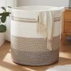 imageOIAHOMY 80L Laundry Baskets Hamper with HandlesDecorative Basket for Living roomWoven Storage Basket for Toys BinPillows BlanketsClothes20x18inGradient YellowGradient Yellow