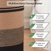imageOIAHOMY 80L Laundry Baskets Hamper with HandlesDecorative Basket for Living roomWoven Storage Basket for Toys BinPillows BlanketsClothes20x18inGradient YellowYellow Black