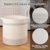 imageOIAHOMY 80L Laundry Baskets Hamper with HandlesDecorative Basket for Living roomWoven Storage Basket for Toys BinPillows BlanketsClothes20x18inGradient YellowLight Grey