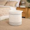 imageOIAHOMY 80L Laundry Baskets Hamper with HandlesDecorative Basket for Living roomWoven Storage Basket for Toys BinPillows BlanketsClothes20x18inGradient YellowLight Grey