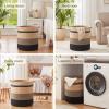 imageOIAHOMY 80L Laundry Baskets Hamper with HandlesDecorative Basket for Living roomWoven Storage Basket for Toys BinPillows BlanketsClothes20x18inGradient YellowYellow Black