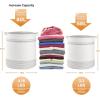 imageOIAHOMY 80L Laundry Baskets Hamper with HandlesDecorative Basket for Living roomWoven Storage Basket for Toys BinPillows BlanketsClothes20x18inGradient YellowLight Grey
