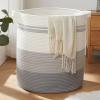 imageOIAHOMY 80L Laundry Baskets Hamper with HandlesDecorative Basket for Living roomWoven Storage Basket for Toys BinPillows BlanketsClothes20x18inGradient YellowGradient Gray