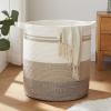 imageOIAHOMY 80L Laundry Baskets Hamper with HandlesDecorative Basket for Living roomWoven Storage Basket for Toys BinPillows BlanketsClothes20x18inGradient YellowGradient Yellow