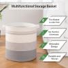 imageOIAHOMY 80L Laundry Baskets Hamper with HandlesDecorative Basket for Living roomWoven Storage Basket for Toys BinPillows BlanketsClothes20x18inGradient YellowGradient Gray