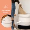 imageOIAHOMY 80L Laundry Baskets Hamper with HandlesDecorative Basket for Living roomWoven Storage Basket for Toys BinPillows BlanketsClothes20x18inGradient YellowGradient Dark