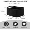 imageOIAHOMY Cotton Rope Baskets Woven Baskets for Storage Nursery Storage Baskets Rectangle Storage Basket with Handles Storage Baskets for Shelves Pack of 3 Gray VariegatedBlack