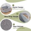 imageOIAHOMY Cotton Rope Baskets Woven Baskets for Storage Nursery Storage Baskets Rectangle Storage Basket with Handles Storage Baskets for Shelves Pack of 3 Gray VariegatedGray Variegated