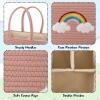 imageOIAHOMY Diaper Caddy Organizer for Baby Portable Baby Basket with Handles Baby Gift Basket for Newborn Diaper storage Organizer for Changing Table and Car BrownRose Gold