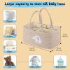 imageOIAHOMY Diaper Caddy Organizer for Baby Portable Baby Basket with Handles Baby Gift Basket for Newborn Diaper storage Organizer for Changing Table and Car BrownBrown