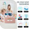 imageOIAHOMY Diaper Caddy Organizer for Baby Portable Baby Basket with Handles Baby Gift Basket for Newborn Diaper storage Organizer for Changing Table and Car BrownRose Gold