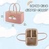 imageOIAHOMY Diaper Caddy Organizer for Baby Portable Baby Basket with Handles Baby Gift Basket for Newborn Diaper storage Organizer for Changing Table and Car BrownRose Gold