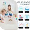 imageOIAHOMY Diaper Caddy Organizer for Baby Portable Baby Basket with Handles Baby Gift Basket for Newborn Diaper storage Organizer for Changing Table and Car BrownPure White
