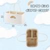 imageOIAHOMY Diaper Caddy Organizer for Baby Portable Baby Basket with Handles Baby Gift Basket for Newborn Diaper storage Organizer for Changing Table and Car BrownPure White