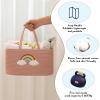 imageOIAHOMY Diaper Caddy Organizer for Baby Portable Baby Basket with Handles Baby Gift Basket for Newborn Diaper storage Organizer for Changing Table and Car BrownRose Gold