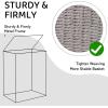 imageOIAHOMY Laundry Hamper with Lid 238 Gal 90L Wicker Hamper with Removable Liner Bags Handwoven Clothes Basket with Handles Foldable Woven Paper Rope Basket for Laundry Room BedroomBrownGrey