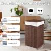 imageOIAHOMY Laundry Hamper with Lid 238 Gal 90L Wicker Hamper with Removable Liner Bags Handwoven Clothes Basket with Handles Foldable Woven Paper Rope Basket for Laundry Room BedroomBrownBrown
