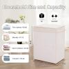 imageOIAHOMY Laundry Hamper with Lid 238 Gal 90L Wicker Hamper with Removable Liner Bags Handwoven Clothes Basket with Handles Foldable Woven Paper Rope Basket for Laundry Room BedroomBrownWhite