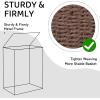 imageOIAHOMY Laundry Hamper with Lid 238 Gal 90L Wicker Hamper with Removable Liner Bags Handwoven Clothes Basket with Handles Foldable Woven Paper Rope Basket for Laundry Room BedroomBrownBrown