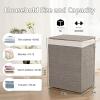 imageOIAHOMY Laundry Hamper with Lid 238 Gal 90L Wicker Hamper with Removable Liner Bags Handwoven Clothes Basket with Handles Foldable Woven Paper Rope Basket for Laundry Room BedroomBrownGrey