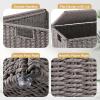imageOIAHOMY Laundry Hamper with Lid 238 Gal 90L Wicker Hamper with Removable Liner Bags Handwoven Clothes Basket with Handles Foldable Woven Paper Rope Basket for Laundry Room BedroomBrownGrey