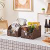 imageOIAHOMY Pantry Baskets for Organizing Paper Rope Baskets with Builtin Handles Wicker Storage Bins for Shelves 2 PackBrownBrown