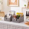imageOIAHOMY Pantry Baskets for Organizing Paper Rope Baskets with Builtin Handles Wicker Storage Bins for Shelves 2 PackBrownGrey