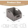 imageOIAHOMY Pantry Baskets for Organizing Paper Rope Baskets with Builtin Handles Wicker Storage Bins for Shelves 2 PackBrownGrey