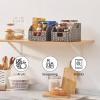 imageOIAHOMY Pantry Baskets for Organizing Paper Rope Baskets with Builtin Handles Wicker Storage Bins for Shelves 2 PackBrownGrey