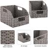 imageOIAHOMY Pantry Baskets for Organizing Paper Rope Baskets with Builtin Handles Wicker Storage Bins for Shelves 2 PackBrownGrey