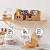 imageOIAHOMY Pantry Baskets for Organizing Paper Rope Baskets with Builtin Handles Wicker Storage Bins for Shelves 2 PackBrownYellow