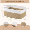 imageOIAHOMY Small Basket with Handles Cotton Rope Dog Cat Toy Bin Woven Storage Baskets for Living Room Nursery Gift Basket Empty for Halloween Christmas 135quotx10quotx6quot Grey ampamp WhiteWhite  Yellow