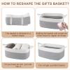 imageOIAHOMY Small Basket with Handles Cotton Rope Dog Cat Toy Bin Woven Storage Baskets for Living Room Nursery Gift Basket Empty for Halloween Christmas 135quotx10quotx6quot Grey ampamp WhiteGrey  White