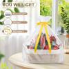 imageOIAHOMY Small Basket with Handles Cotton Rope Dog Cat Toy Bin Woven Storage Baskets for Living Room Nursery Gift Basket Empty for Halloween Christmas 135quotx10quotx6quot Grey ampamp WhiteBrown  White