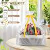 imageOIAHOMY Small Basket with Handles Cotton Rope Dog Cat Toy Bin Woven Storage Baskets for Living Room Nursery Gift Basket Empty for Halloween Christmas 135quotx10quotx6quot Grey ampamp WhiteGrey  White