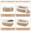 imageOIAHOMY Small Basket with Handles Cotton Rope Dog Cat Toy Bin Woven Storage Baskets for Living Room Nursery Gift Basket Empty for Halloween Christmas 135quotx10quotx6quot Grey ampamp WhiteWhite  Yellow