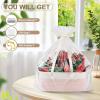 imageOIAHOMY Small Basket with Handles Cotton Rope Dog Cat Toy Bin Woven Storage Baskets for Living Room Nursery Gift Basket Empty for Halloween Christmas 135quotx10quotx6quot Grey ampamp WhitePink  White