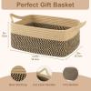 imageOIAHOMY Small Basket with Handles Cotton Rope Dog Cat Toy Bin Woven Storage Baskets for Living Room Nursery Gift Basket Empty for Halloween Christmas 135quotx10quotx6quot Grey ampamp WhiteBlack  Yellow