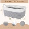 imageOIAHOMY Small Basket with Handles Cotton Rope Dog Cat Toy Bin Woven Storage Baskets for Living Room Nursery Gift Basket Empty for Halloween Christmas 135quotx10quotx6quot Grey ampamp WhiteGrey  White