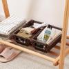 imageOIAHOMY Storage Baskets Small Paper Rope Wicker Organizers with Wooden Handles Baskets for Organizing 2Pack WhiteBrown
