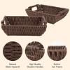 imageOIAHOMY Storage Baskets Small Paper Rope Wicker Organizers with Wooden Handles Baskets for Organizing 2Pack WhiteBrown